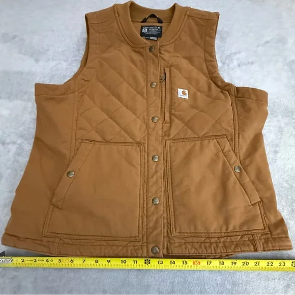 Carhartt Tan Quilted Canvas Work Vest - Picture 4 of 7
